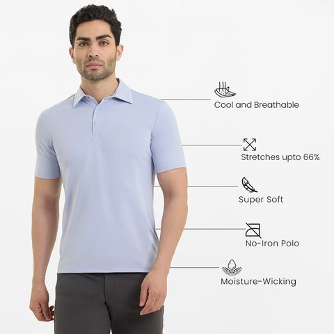Ice Blue Smart Stretch Polo