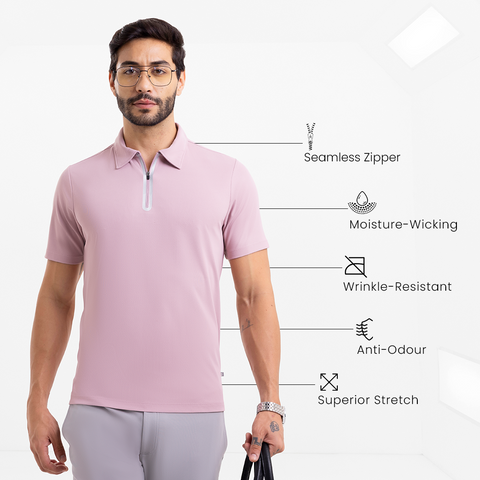 Mauve ZipTech Work-Polo