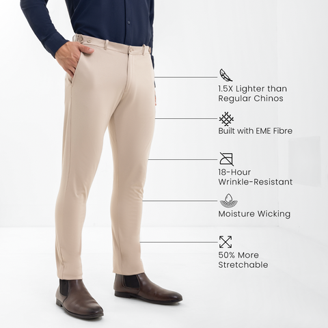 Deep Beige Tech Chinos