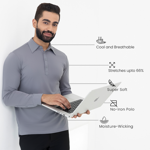Grey Work Shirt Polo