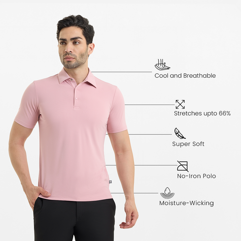 Mauve Smart Stretch Polo