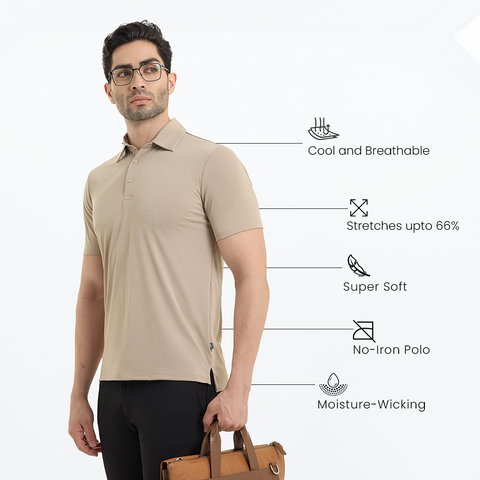 Beige Smart Stretch Polo