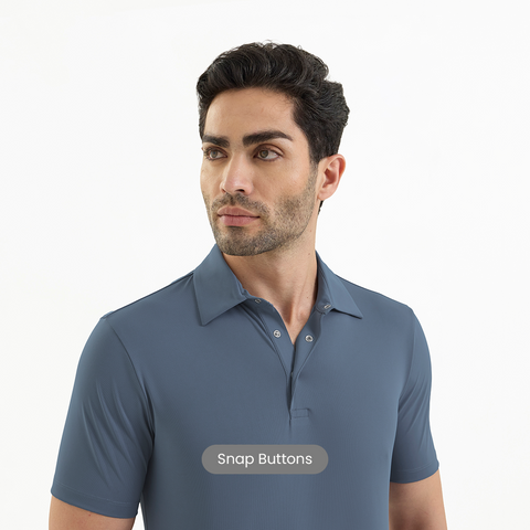 Metal Blue Smart Stretch Polo