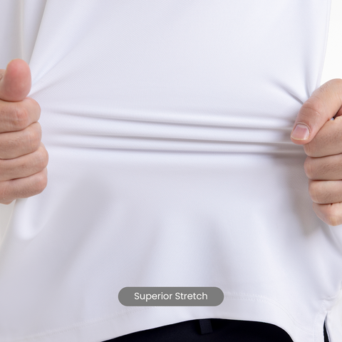 White ZipTech Work-Polo