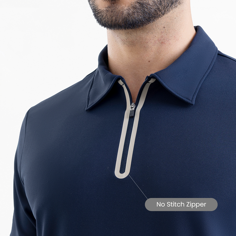 Navy ZipTech Work-Polo