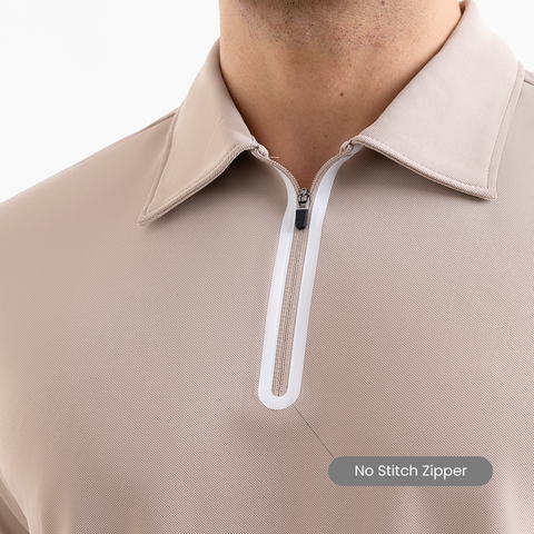 Beige ZipTech Work-Polo