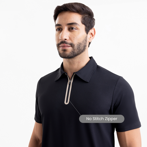 Black ZipTech Work-Polo