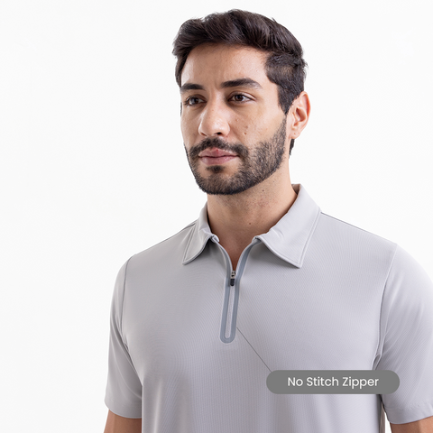 Steel Grey ZipTech Work-Polo