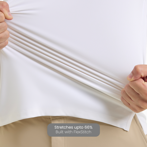 Solid White Smart Stretch Polo