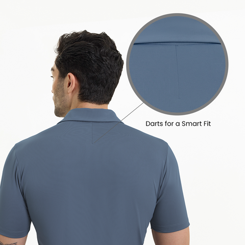 Metal Blue Smart Stretch Polo
