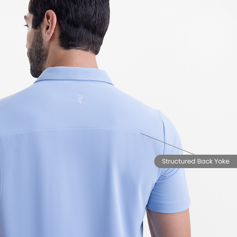 Ice Blue ZipTech Work-Polo