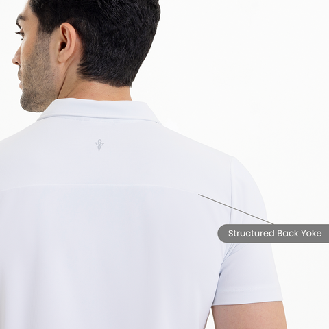 White ZipTech Work-Polo