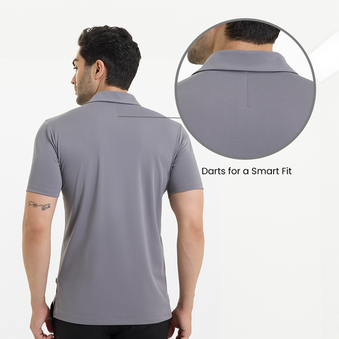 Grey Smart Stretch Polo