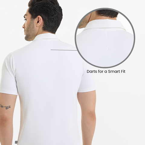 Solid White Smart Stretch Polo
