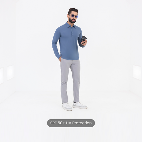 Metal Blue Work Shirt Polo