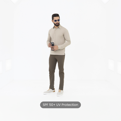 Beige Work Shirt Polo