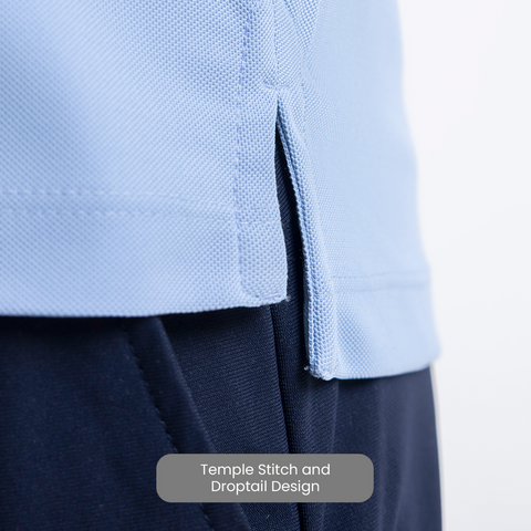 Ice Blue ZipTech Work-Polo