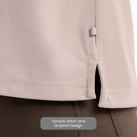 Beige ZipTech Work-Polo