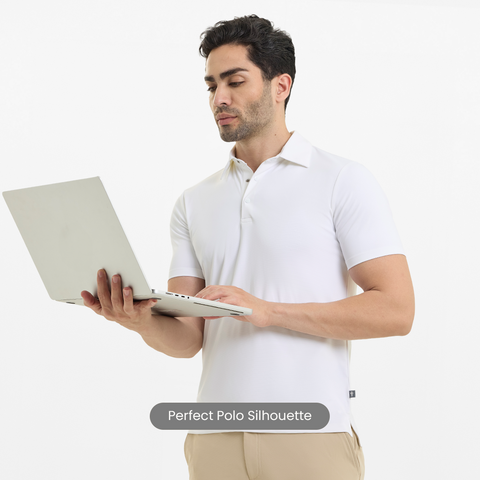 Solid White Smart Stretch Polo