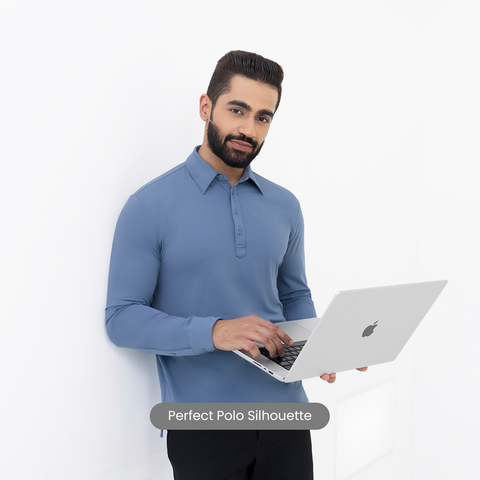 Metal Blue Work Shirt Polo