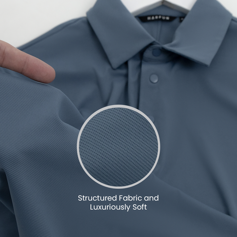 Metal Blue Smart Stretch Polo