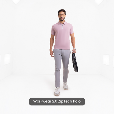 Mauve ZipTech Work-Polo