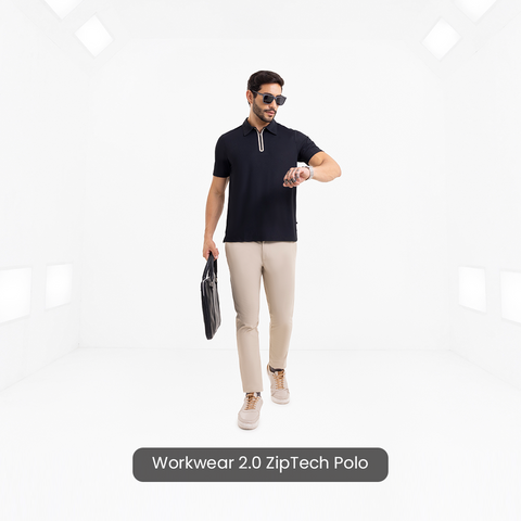 Black ZipTech Work-Polo