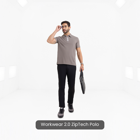 Charcoal ZipTech Work-Polo