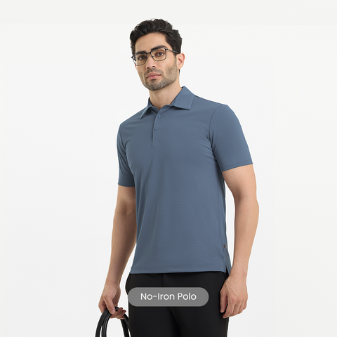 Metal Blue Smart Stretch Polo