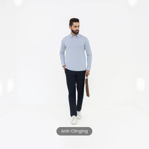 Ice Blue Work Shirt Polo