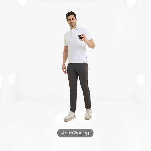 Solid White Smart Stretch Polo