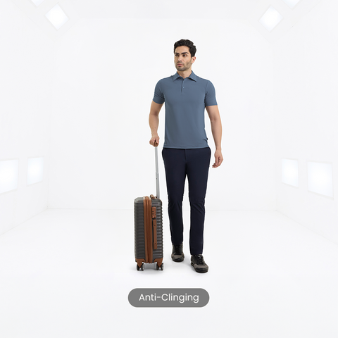 Metal Blue Smart Stretch Polo