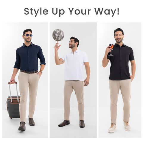 Deep Beige Tech Chinos