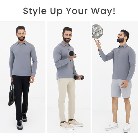 Grey Work Shirt Polo
