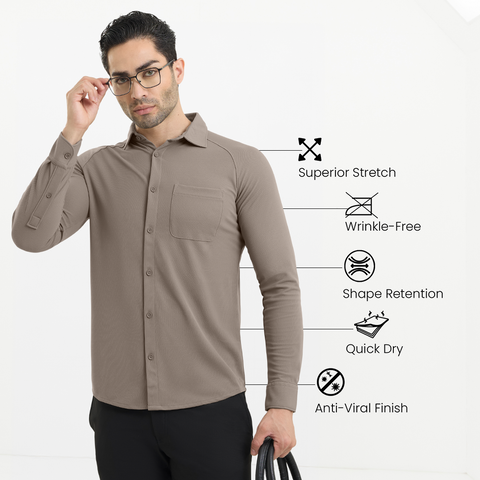 Charcoal Grey Workday Shirt with Raglan Sleeves