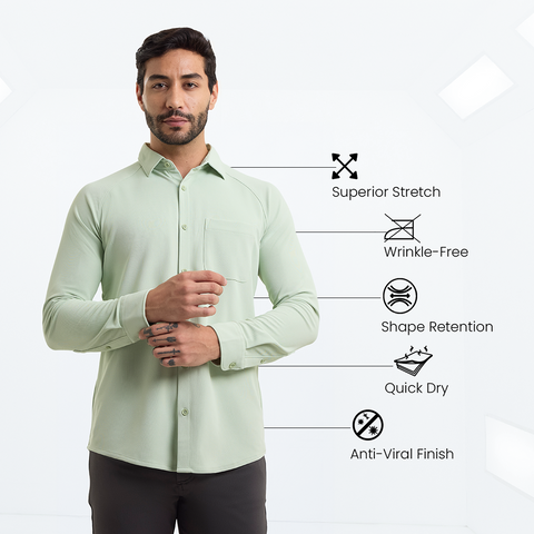 Smoke Green Workday Shirt with Raglan Sleeves