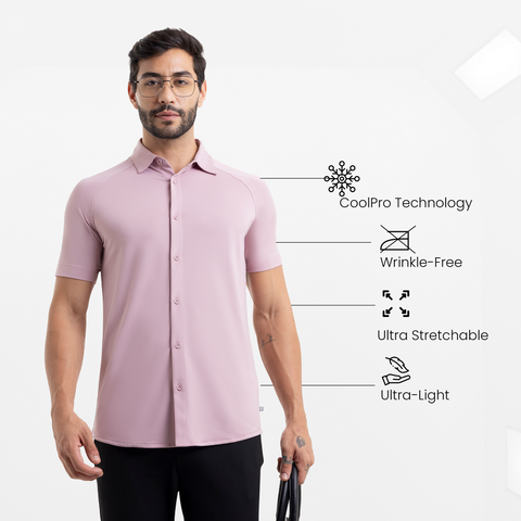 Solid Mauve Raglan-Short Sleeves CoolPro Shirt