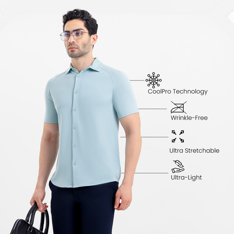 Eggshell Blue Raglan-Short Sleeves CoolPro Shirt