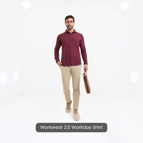 Shadow Maroon Workday Shirt with Raglan Sleeves