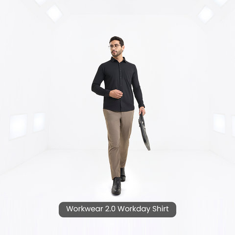 Solid Black Workday Shirt with Raglan Sleeves