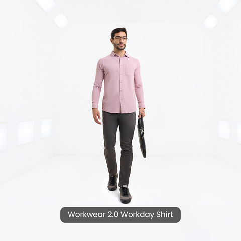 Solid Mauve Workday Shirt with Raglan Sleeves