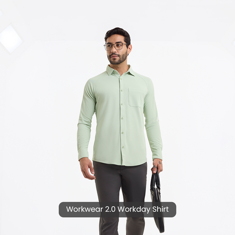 Smoke Green Workday Shirt with Raglan Sleeves