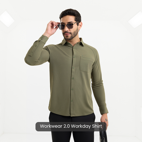 Solid Four Leaf Clover Workday Shirt with Raglan Sleeves