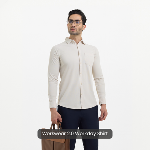 Desk White Workday Shirt with Raglan Sleeves