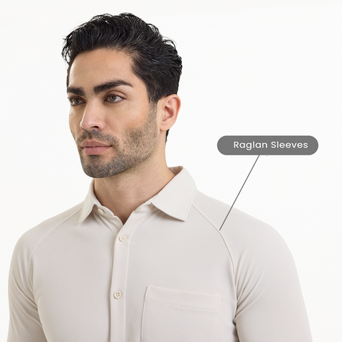 Desk White Workday Shirt with Raglan Sleeves