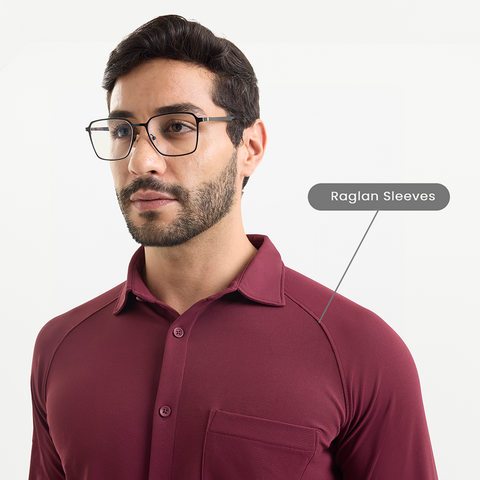 Shadow Maroon Workday Shirt with Raglan Sleeves