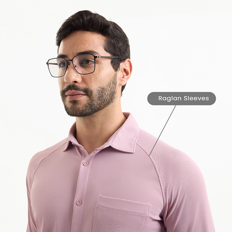 Solid Mauve Workday Shirt with Raglan Sleeves