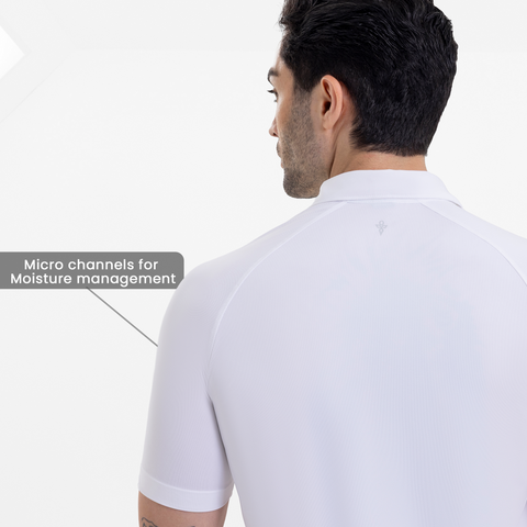 Solid White Raglan-Short Sleeves CoolPro Shirt