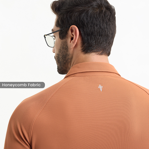 Solid Rust Workday Shirt with Raglan Sleeves