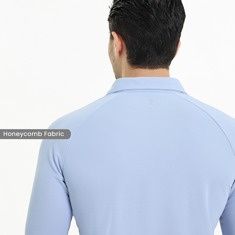 Ice Blue Workday Shirt with Raglan Sleeves
